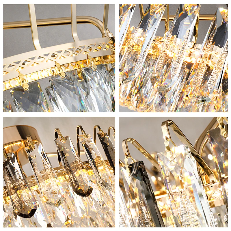 الحديثة كريستال الذهبي أو الكروم إطار أضواء السقف 2024 Led الإضاءة مصابيح السقف ديكور المنزل لماعة جديدة لغرفة المعيشة #5