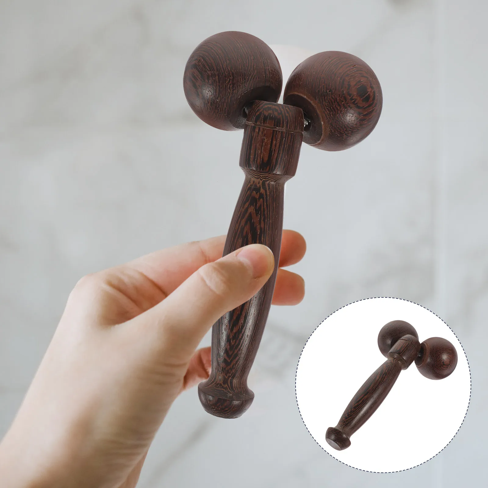 

Facial Massager Double Balls Wood Face Body Roller Tool Manual Massaging Forehead Neck Eyes Skin Care Back Massager Tools