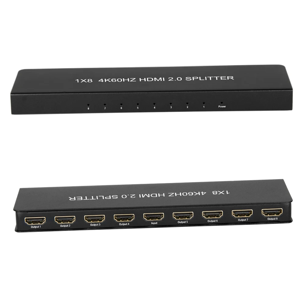 

HDMI Splitter 1 in 8 Out,Supports 4K2K,Full 3D,12-bit, LPCM 7.1CH,DTS-HD,18 Gbps,HDCP 1.4/2.2 for Projector,DVD Xbox and More