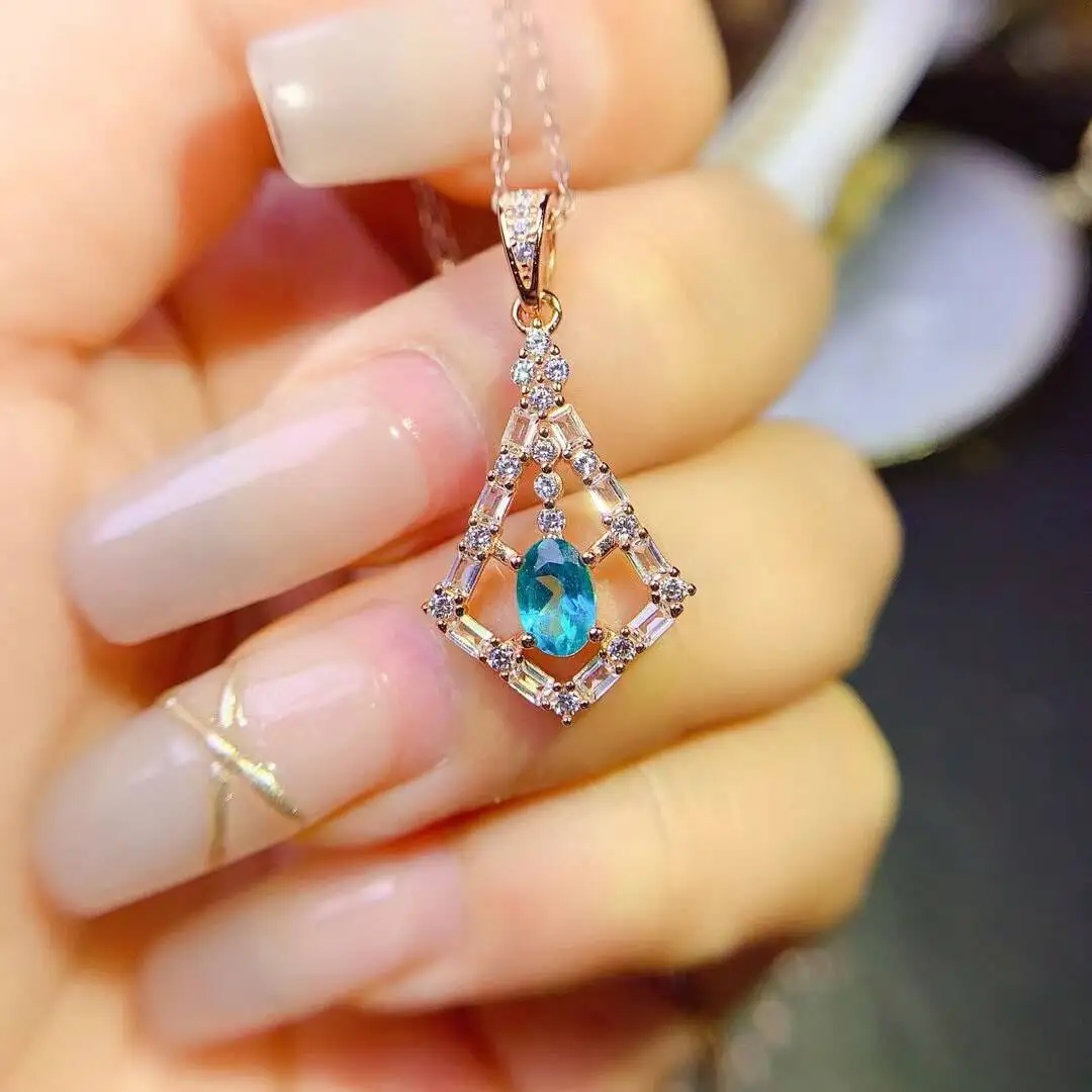 KJJEAXCMY New Jewelry Natural Women's Topaz Pendant 925 silver inlay Colorful and splendid Crystal pure fire flash explosion