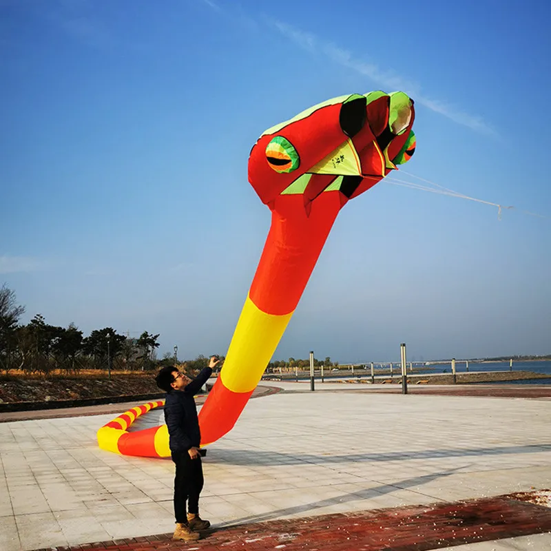 55M Giant 3D Soft Inflatable Snake Kite for Adults – Large Outdoor Animal Display Kite