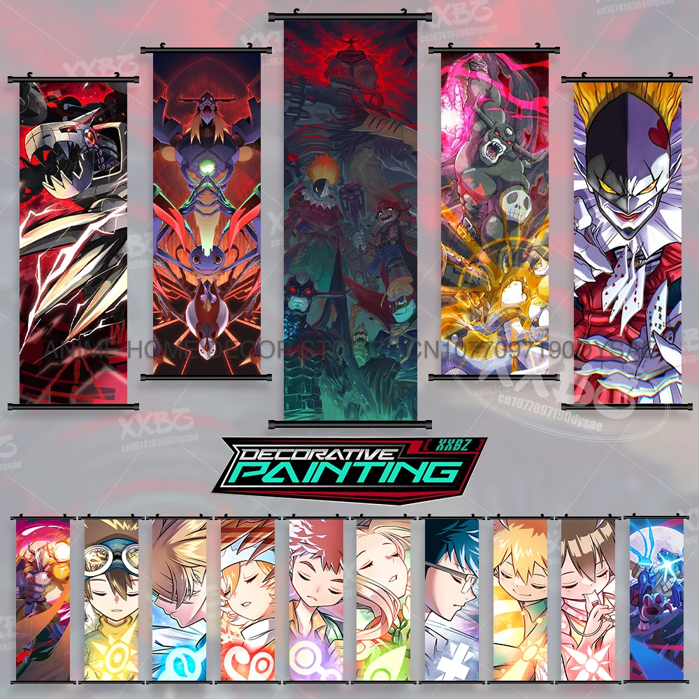 

Digimon Digital Monsters Canvas Print Poster Vintage Anime Wall Artwork Hanging Painting Room Home Decoration Scrolls Picture