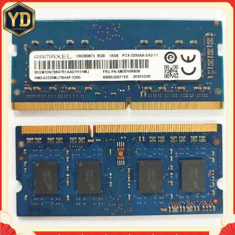 YD 1 unidad RAMAXEL RAMS DDR4 8GB 3200MHz Memoria para portátil ddr4 8gb 1RX8 PC4-3200AA-SA2-11 Memoria para portátil SODIMM 1.2V 260PIN