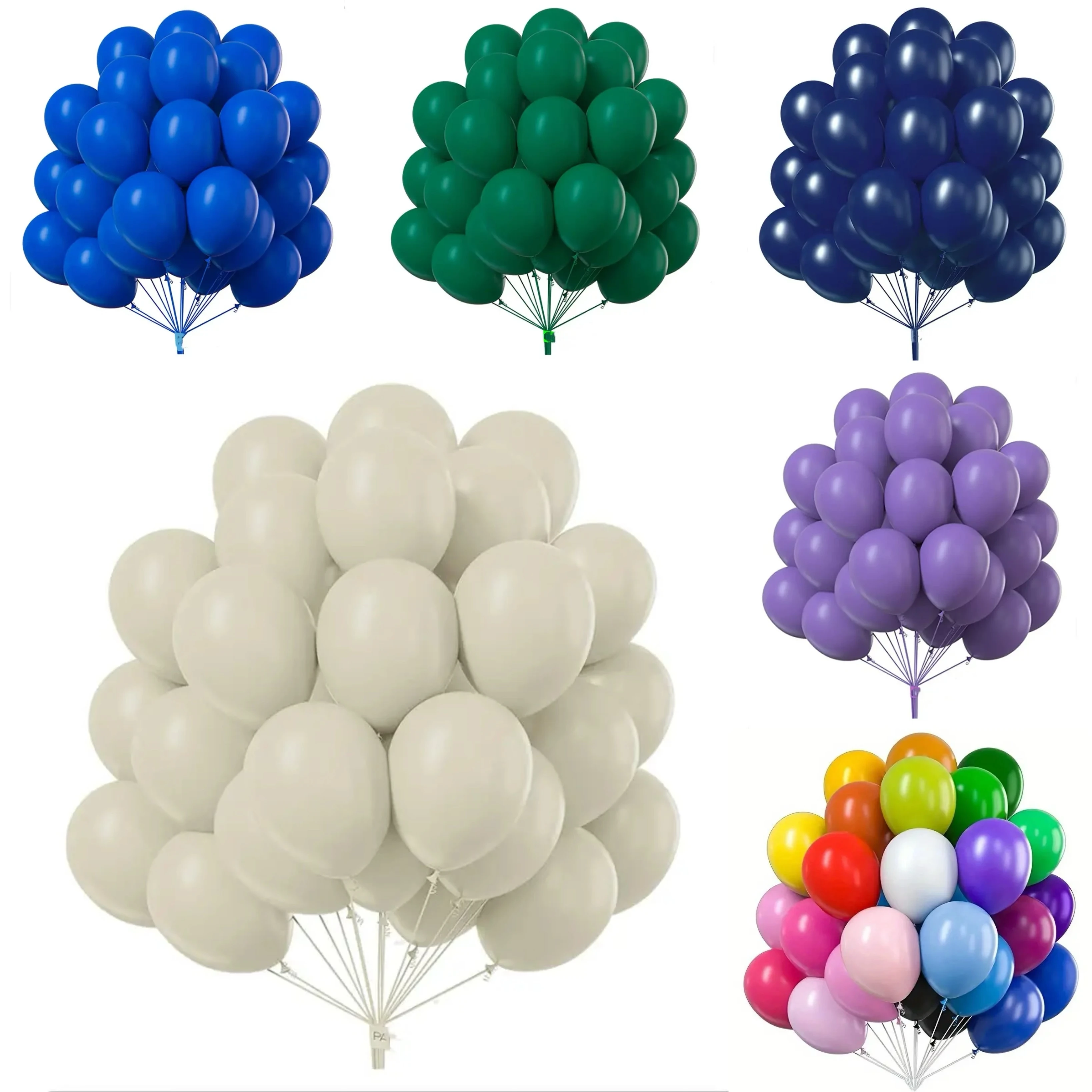 Palloncini opachi da 50 pezzi da 5 pollici con 2 rotoli di nastro perfetti per feste di compleanno, matrimoni ed eventi, colori vivaci e facili