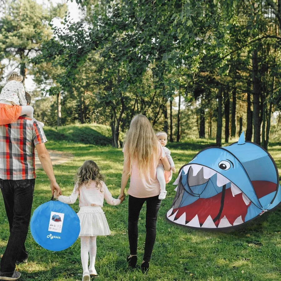 Pop-up-Zelt für faltbare Hai-Spielzelt, Spielhaus mit Aufbewahrungstasche, Kleinkindzelte, Spielzeugzelt für drinnen und draußen, für Jungen und Mädchen im Alter von 3 Jahren