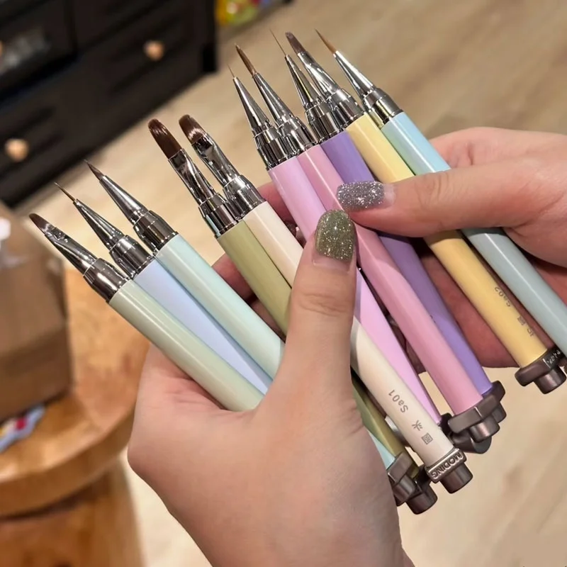 MODING Original Nail Enhancement Phototherapy Brush By Toray Bristles Painting Drawing Flower Pen Edge Hook Gel Nail Art Tools