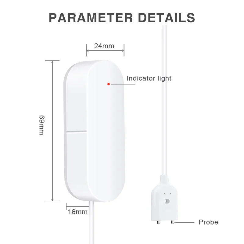 Zigbee detector inteligente de fugas de agua, alarma de nivel de agua, Wifi, inalámbrico, seguridad para el hogar, detector de inmersión impermeable