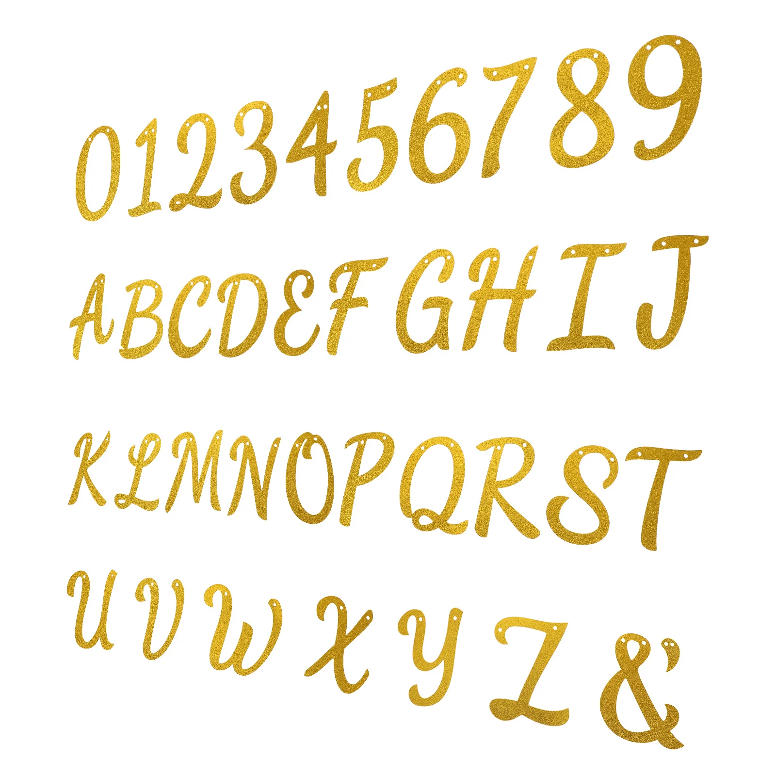 

1Set Large Glitter Letters and Numbers Set A-Z 0-9 Golden Birthday Party Decorations DIY Custom Signs for Celebrations Happy