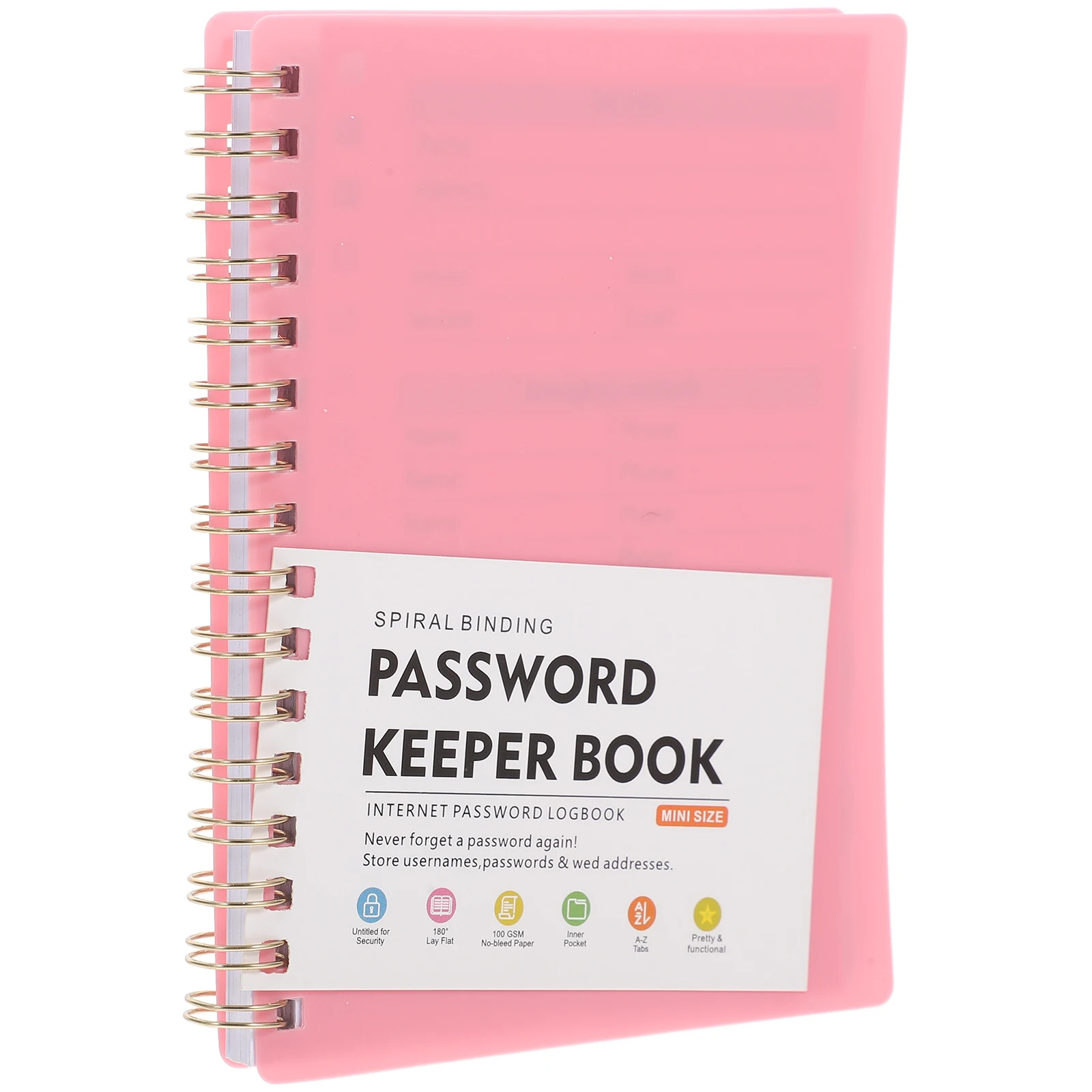

Password Book Tag Multi-use Notebook Internet Address Record Notepad Binder Hardcover Small for Website Pp Convenient