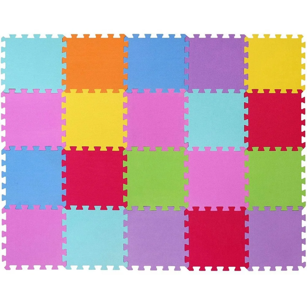 KKZ-Play Mats Puzzle Modular Colored 20 Pieces 30X30 cm Soft Eva Foam Children's Puzzle Rug for Tatami