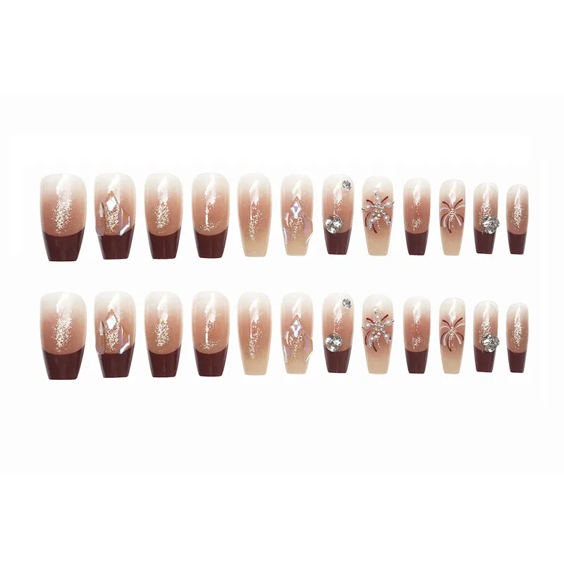 A set24High-end, shiny wearable nails, dazzling galaxy nails, reusable nail stickers