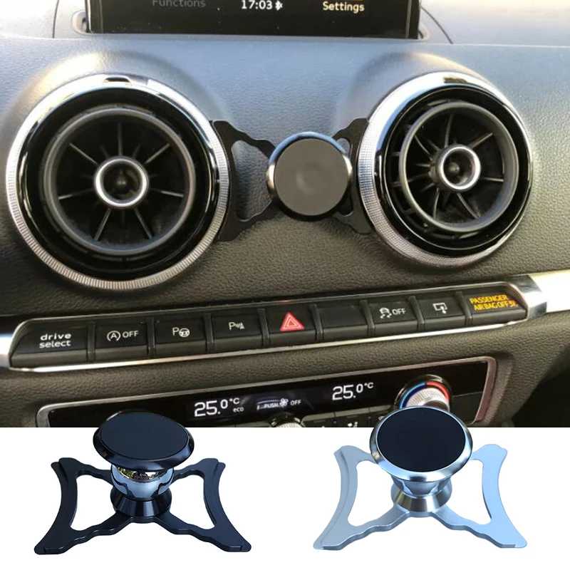 Car Phone Holder For Audi A3 S3 RS3 8V Air Vent Mount Car Styling Bracket GPS Magnet Stand Rotatable Support Mobile Accessories