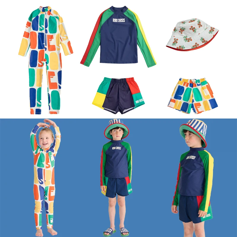 

Summer 2026 New Kids Swimwear Boy Shorts Beach Wear Printed Baby Girls Swmsuit Clothes Set