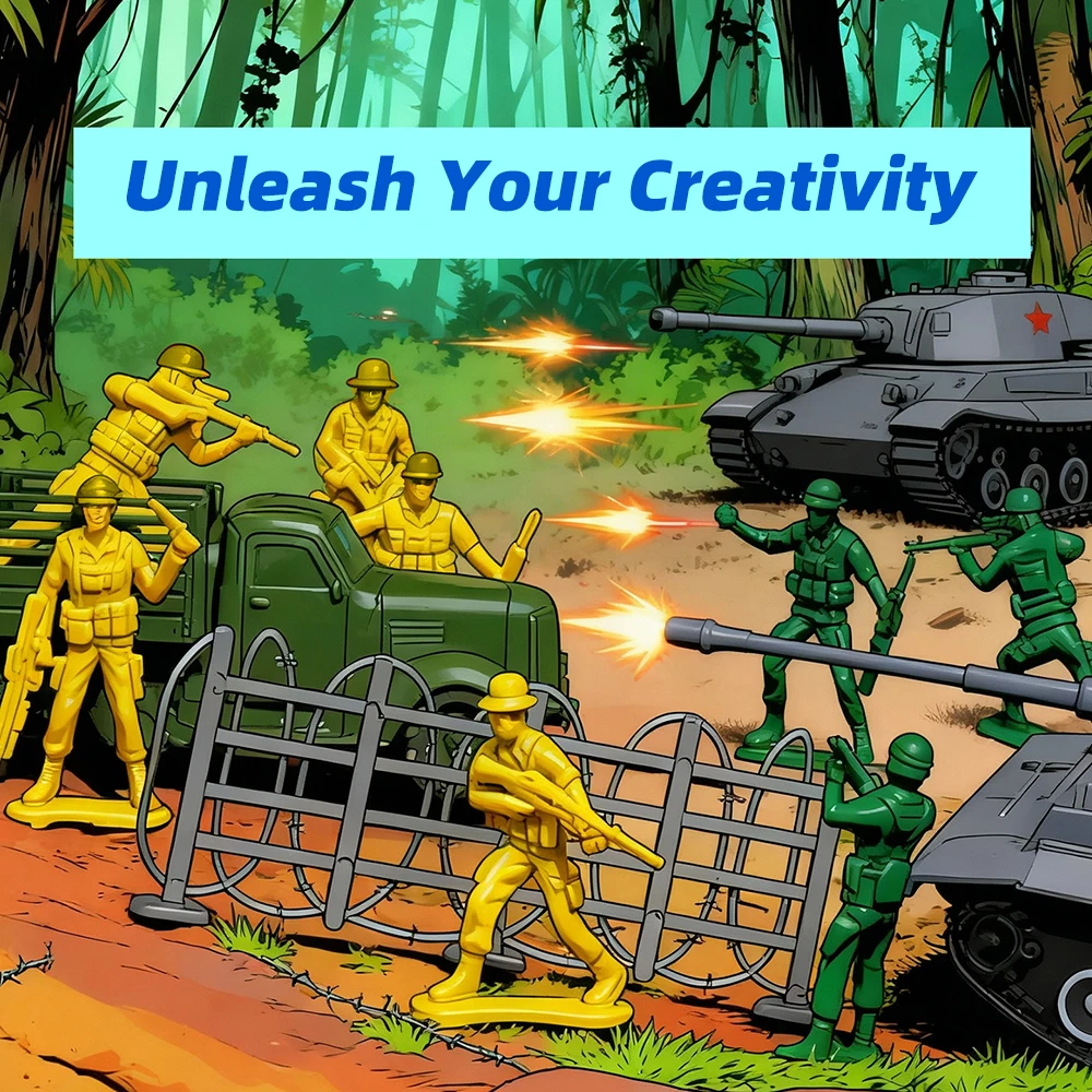 ViiKONDO الجيش الرجال لعبة الجندي 150 قطعة عمل عسكري الشكل 4-5 سنتيمتر القوات الخاصة القوات الصغيرة متعة المناورات تمثال في صندوق ملون #3