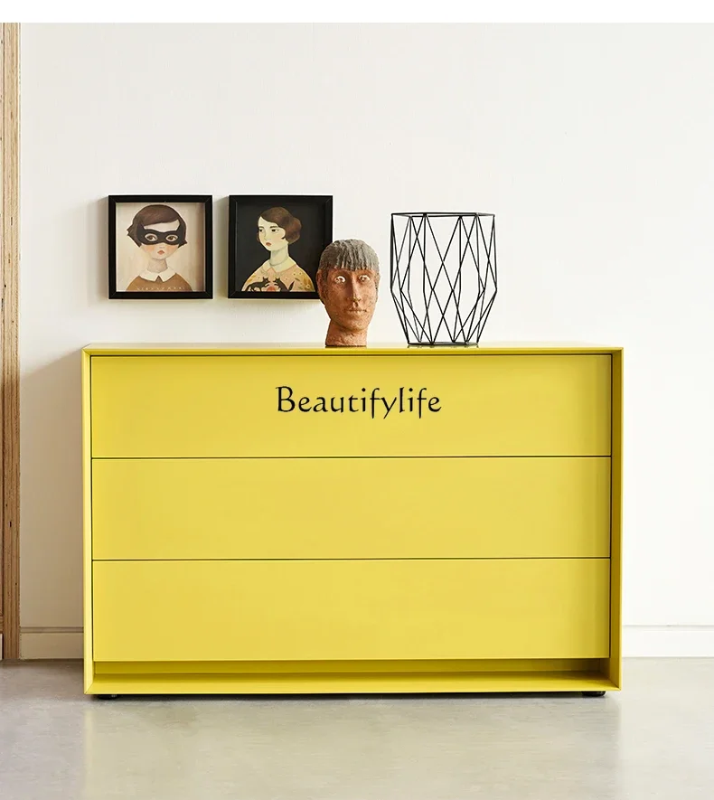 

Z.Italian minimalist paint three-bucket cabinet simple modern storage storage side cabinet