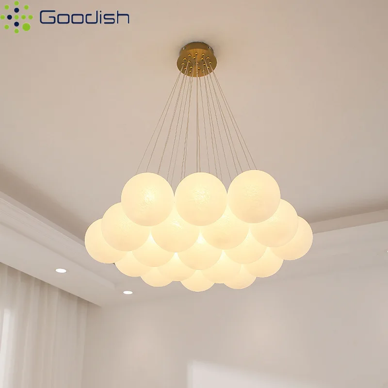 Minimalist Industrial Creative Bubble Ball Cushion Shape LED Pendant Lights Art Lamps for Living Room Home Decoration Chandelier
