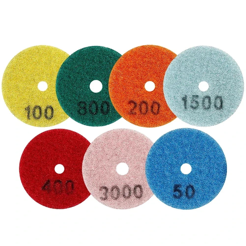 1pc Diamond Dry Polishing Pad 2'' 8mm Bore Dry Grinding Wheel  50-3000 Grit For Granite Marble Sanding Disc Polisher Tools