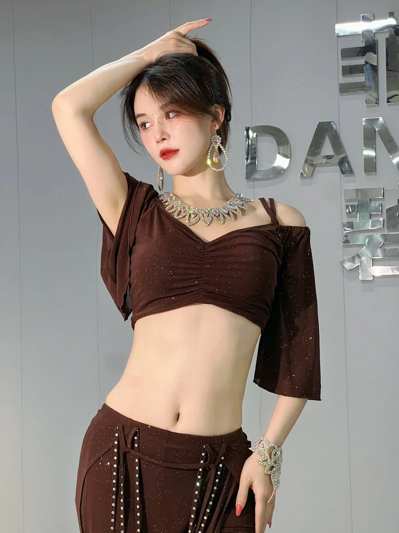 Belly Dance Jewelry Sparkle Shine Rhinstone Oriental Dancer Costume Accessory Bracelet Necklace Foot Chain Handmade Pu Basic New