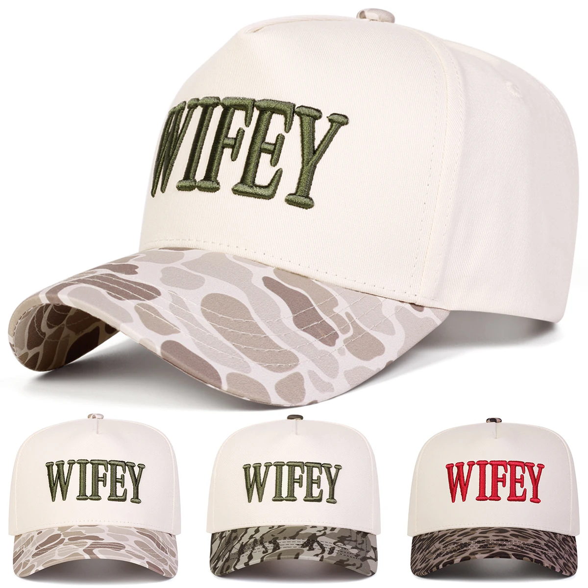 Unisex WIFEY Embroidery Baseball Caps Spring Autumn Outdoor 