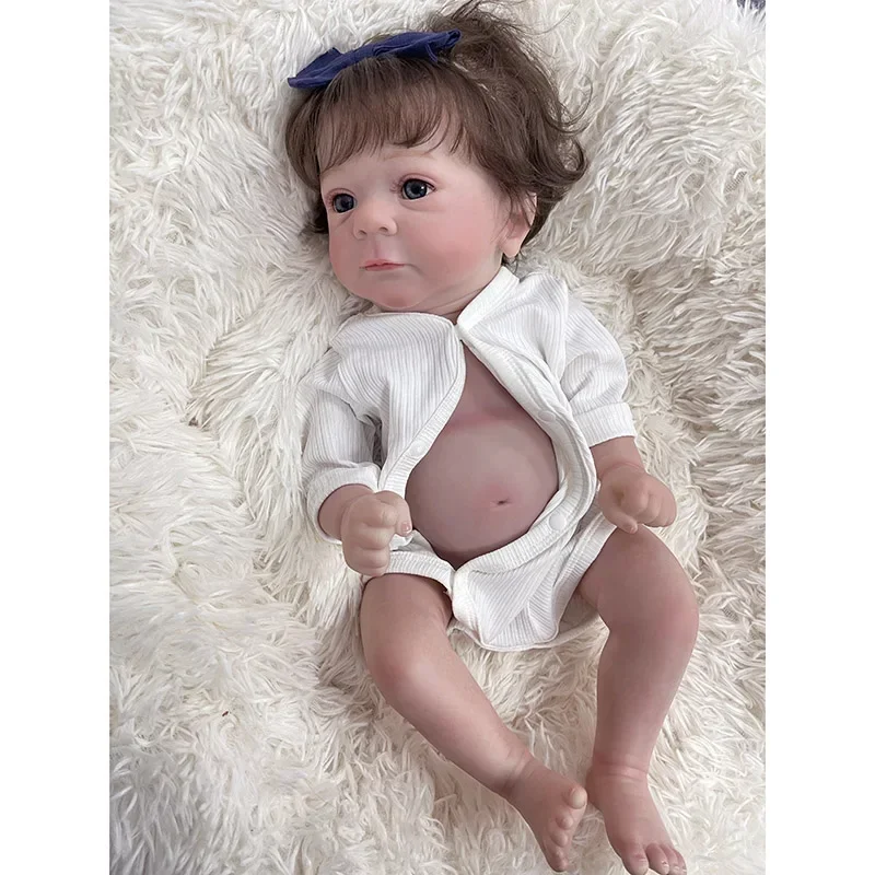 19inch Silicone Baby Doll Reborn Felicia Handmade Art Doll Hand Painting 3D Skin with Detailed Veins muñecas reborn baby doll