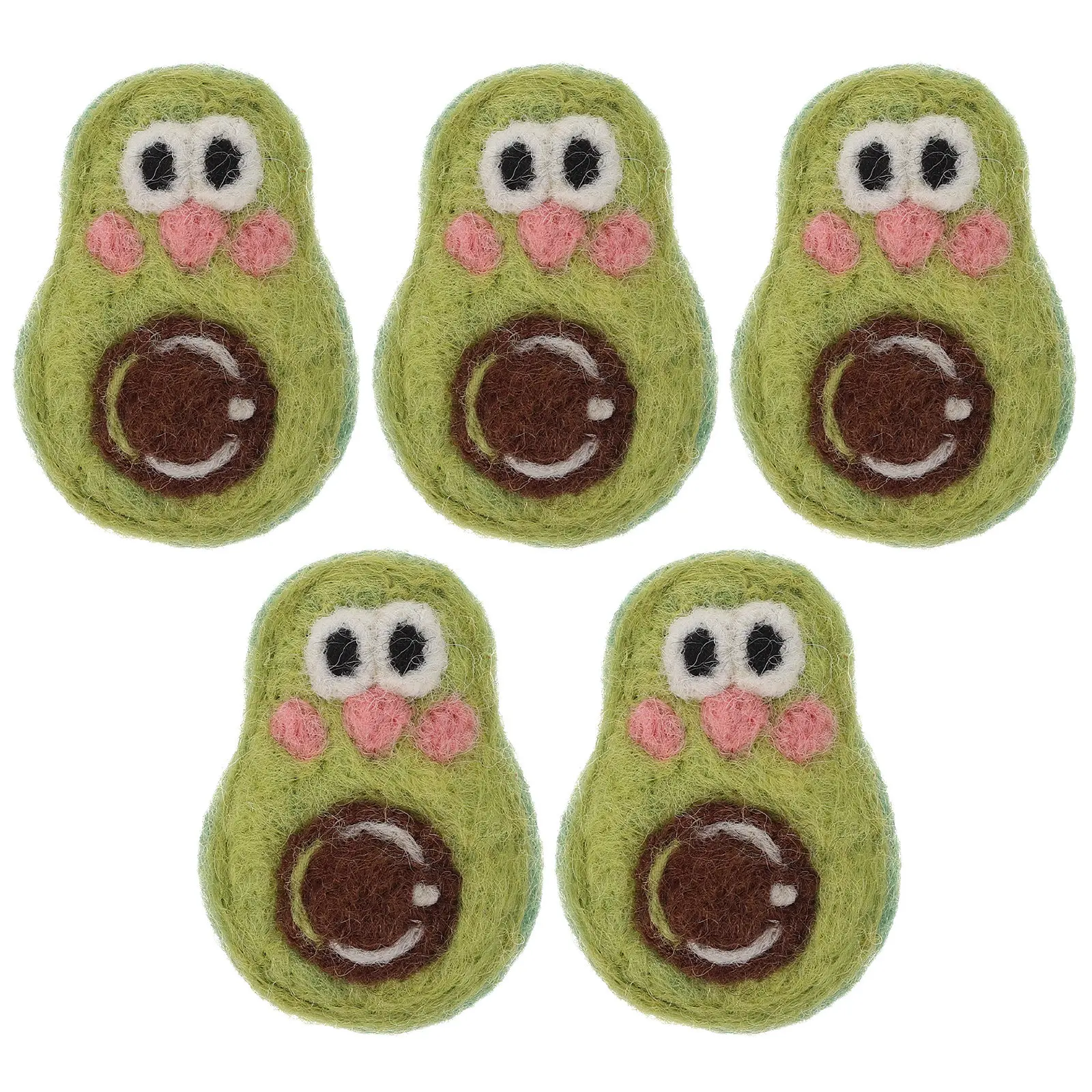 5PCS Wool Felt Watermelon Brooch Pin Handmade Cartoon Fruit Brooch Clip Avocado Watermelon Clothing  Lapel Pin Badge Decoration