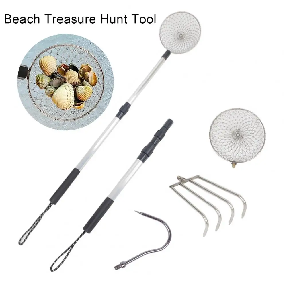 Sand Sifter Beach Scoop Telescoping Shovel for Seashell Hunting Shark Teeth Collecting And Rock Sifting