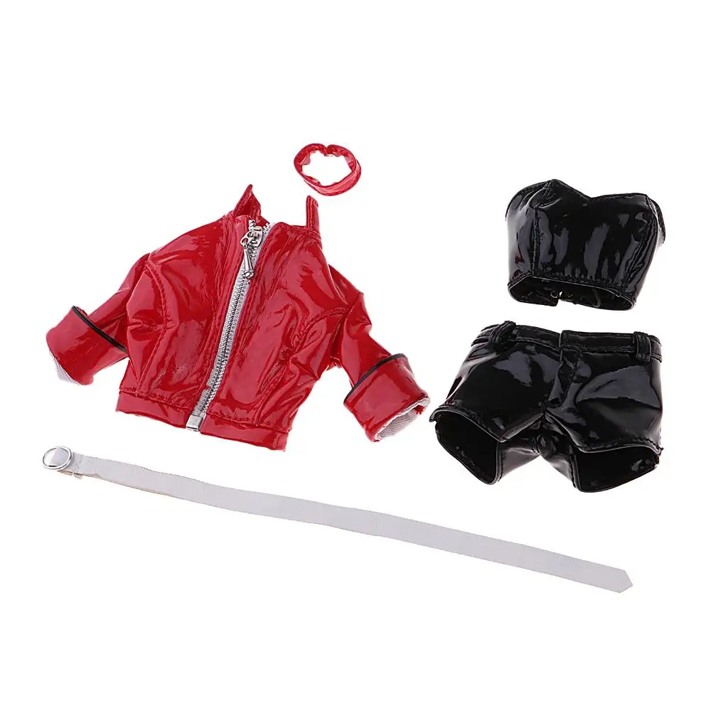 1/6 Set Damen kurze Hose und Lederjacke für 12 ''Action Body