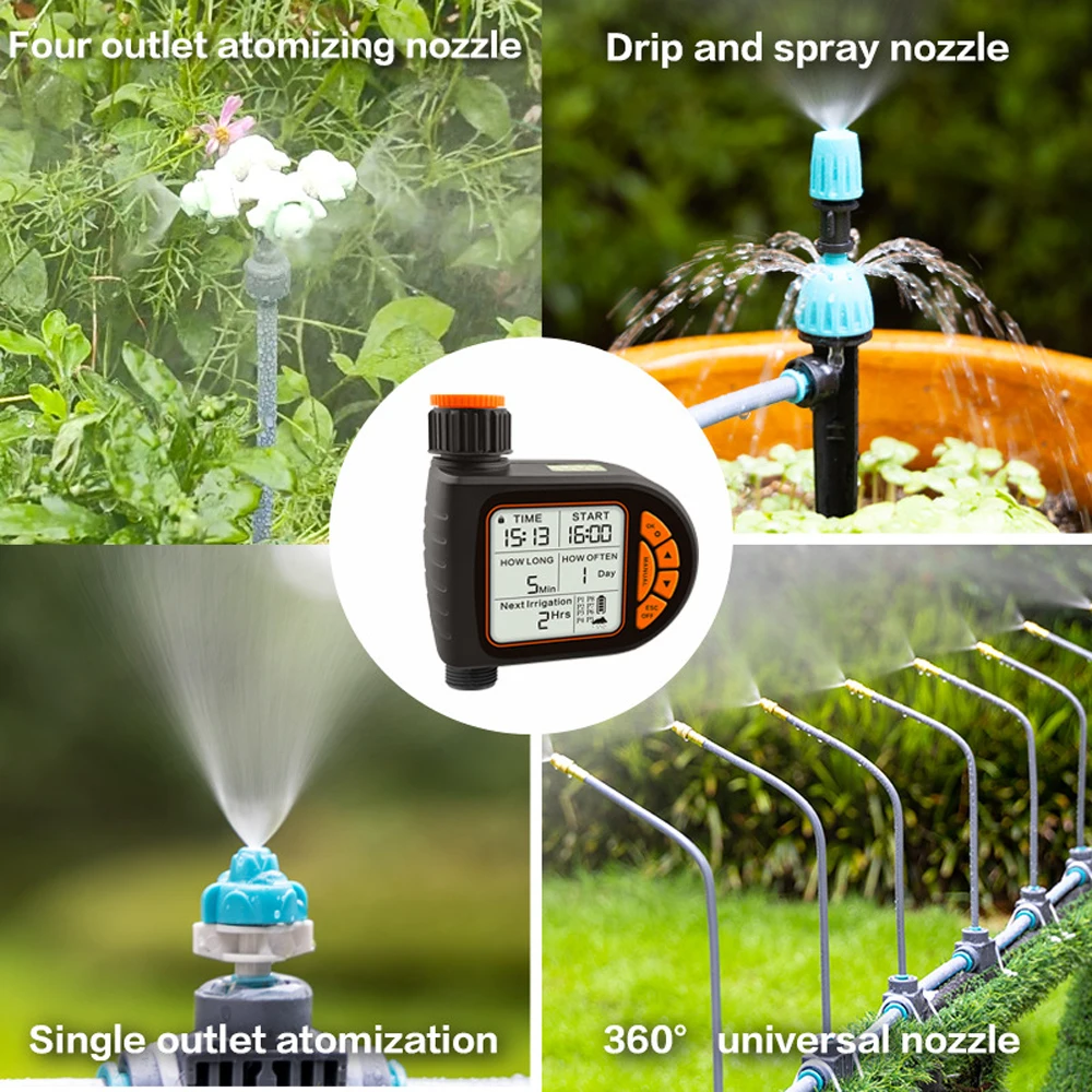 Intelligent LCD Screen Garden Irrigation Control Device Auto Water Saving Irrigation Controller Digital Plant Watering Timer