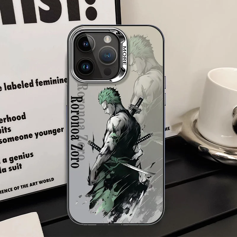 Japan Anime One Piece Roronoa Graffiti Zoro Three blade flow Phone Case for iPhone 11 12 13 14 15 16 17 Pro Max Plus Back Cover view 4
