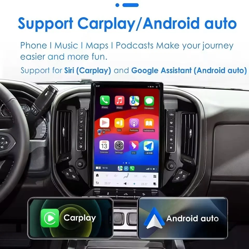 أندرويد لشروليه سيلفرادو جي إم سي سييرا 2013-2020 راديو السيارة السيارات مشغل وسائط متعددة شاشة Carplay السيارات بلوتوث ستيريو #5