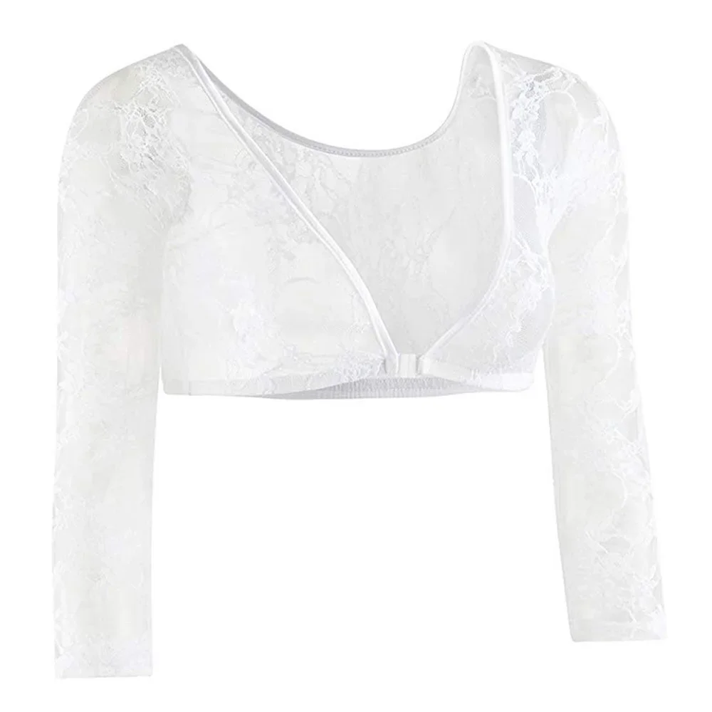 Moldeador de brazo de malla sin costuras para mujer, Top corto, camisa superior adelgazante, blusas de piel blanca y negra, 3XL