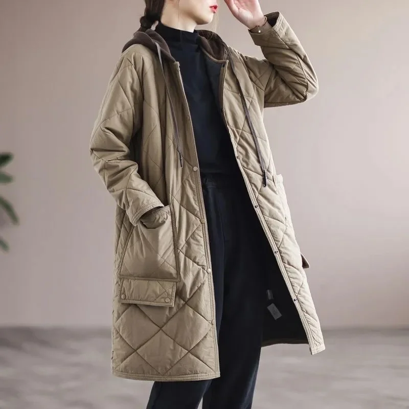 2024 New Winter Puffer Coats Hooded Womens Clothing Jackets Casual Parkas Loose Padded Cotton Thicken Warm Overcoats Windproof O