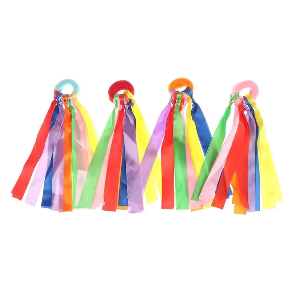 Elastic Rope Children's Wrist Ribbon Team Sports Design Dance Props Team Sports Pompom Big Match Pom Multicolored