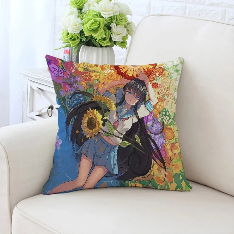 Luxury Home Decor Pillow Cover Car Living Room Sofa Cushion Cover Sunflower Girl Pattern Cushion Cover