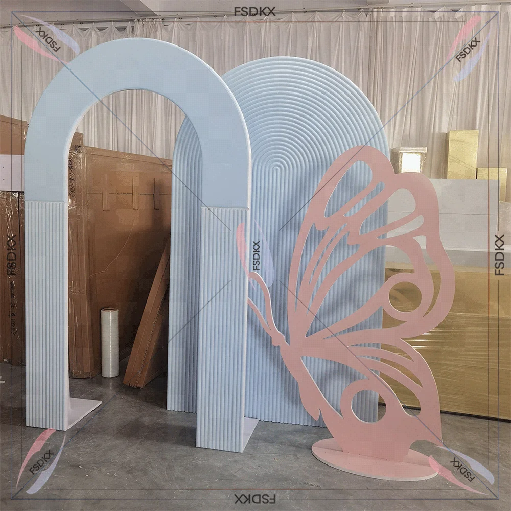 Wedding Supplies Butterfly Uv Pvc Wedding Backdrop Stand Arch Backdrop For Wedding Event Decoration