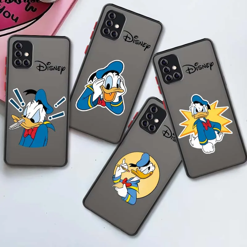 

Popular Donald Duck Art Phone Case For Samsung A73 A72 A71 A55 A54 A53 A52 A51 A35 A25 A15 A14 5G Frosted Translucent