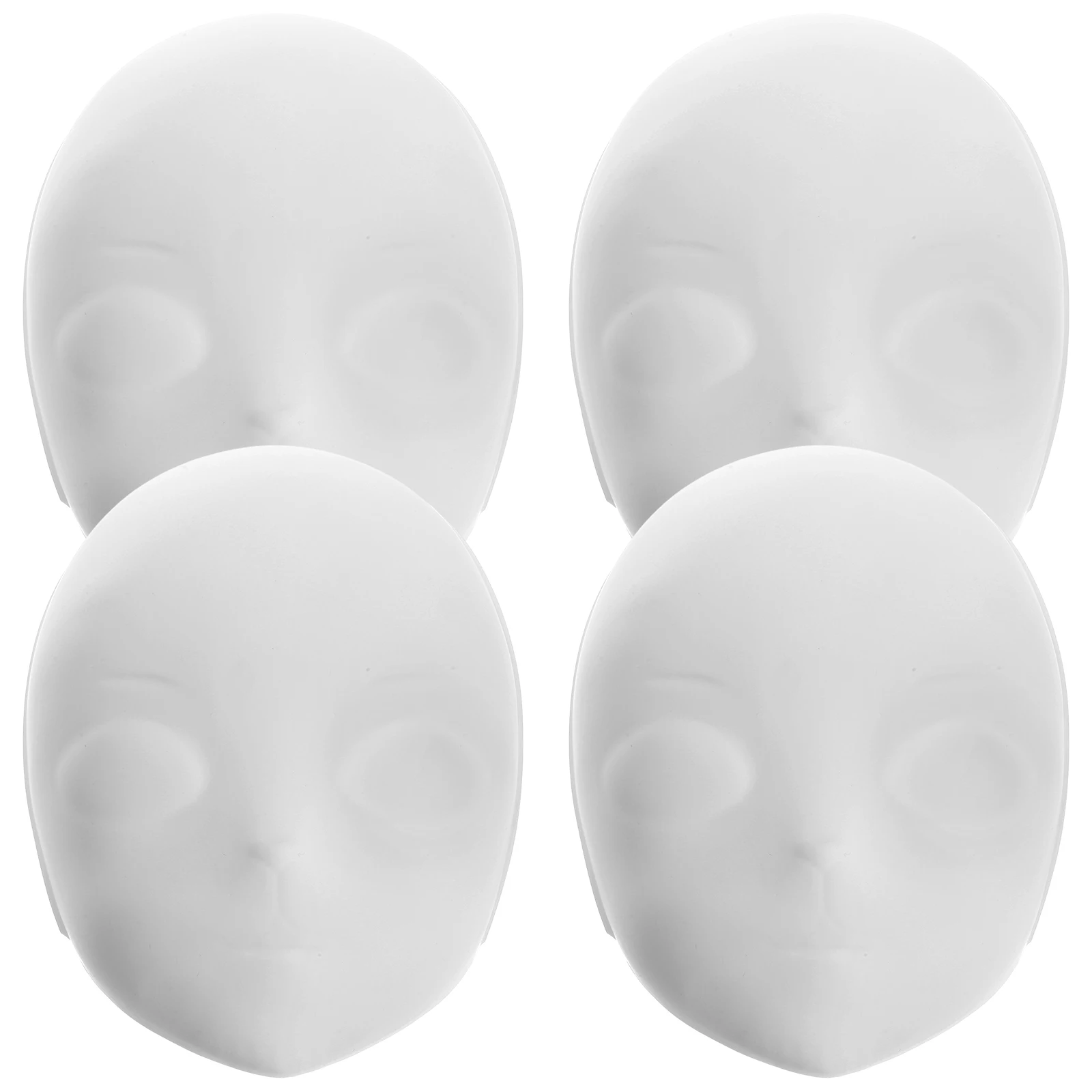 4 Pcs Halloween Fox Face Mask Plain Masks to Decorate Painted White Pvc Diy Blank