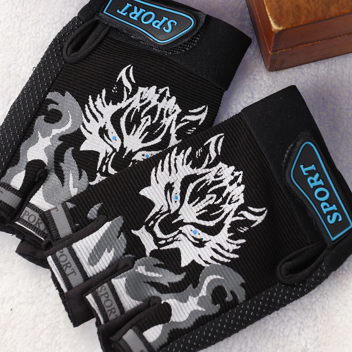 

Half Finger Cycling Gloves Breathable Durable Black Kids Riding Sun Protection NonSlip SweatAbsorbing EasyTakeOff