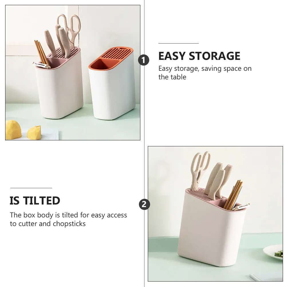 

Inclined Chopsticks Cage Knife Holder Plastic Cutlery Rack Storage Organizer Desktop Kitchen Supplies Rack Space Saving Drainage