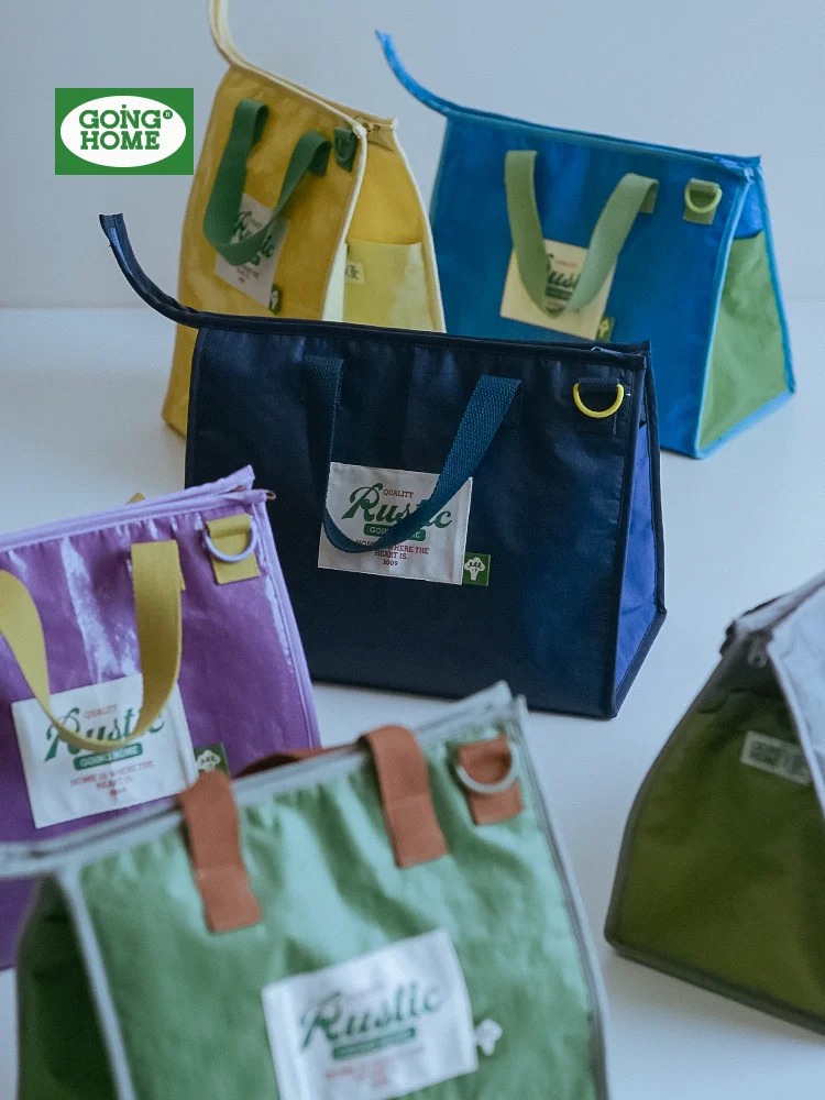 

Стильная водонепроницаемая сумка для ланча, портативная термосумка для бенто для офисных работников и студентов, в скандинавском стиле, из полиэтилена.