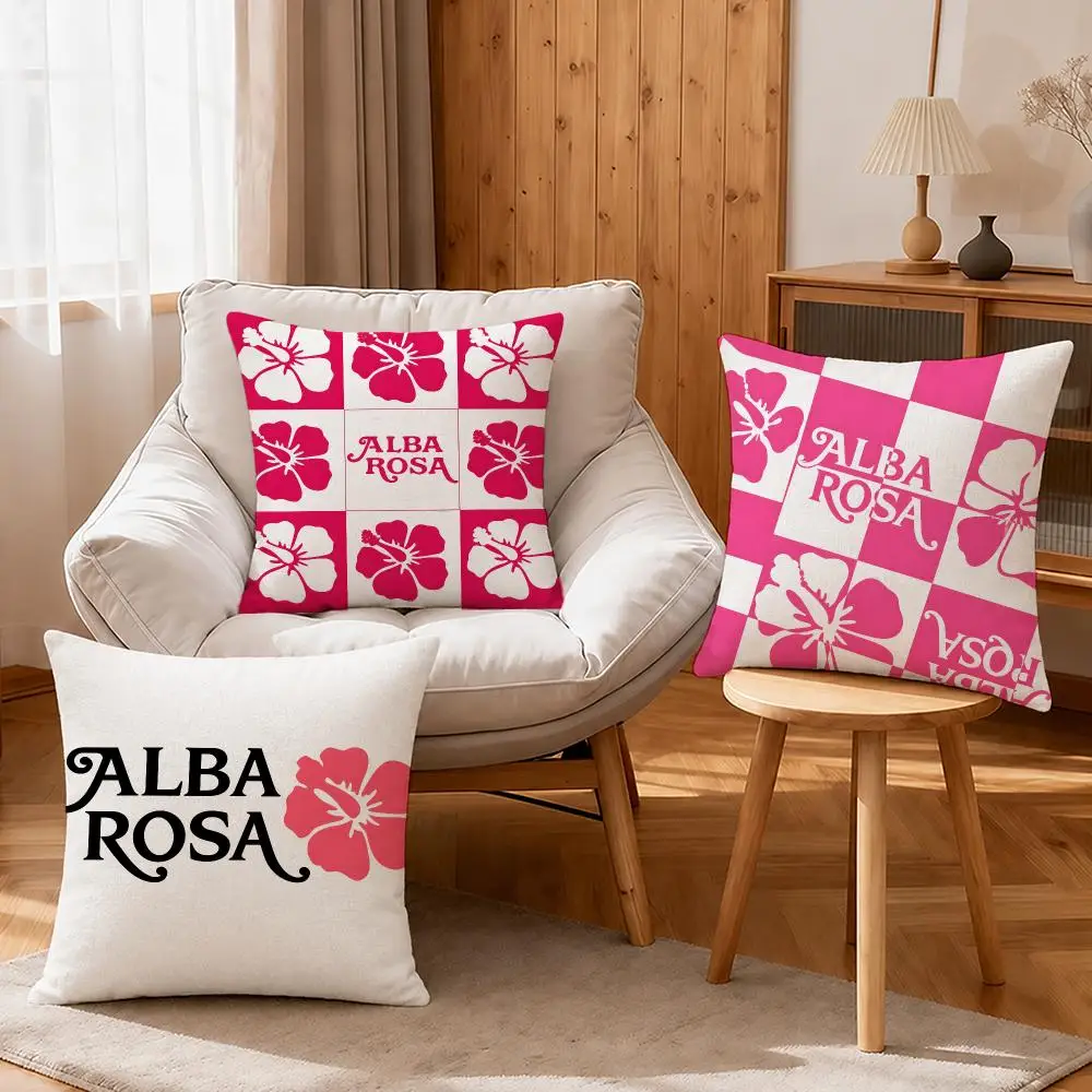 Brand ROSA ALB Cushion Cover Linen Anti-Mite Antibacterial Cushion Cover Invisible Zipper Sofa Decor