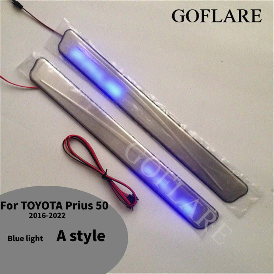 

Car Accessories For Toyota Prius 50 XW50 LED Door Sill Scuff Plate Sill Protector Welcome Pedal Cover Moulding sticker 2016-2022