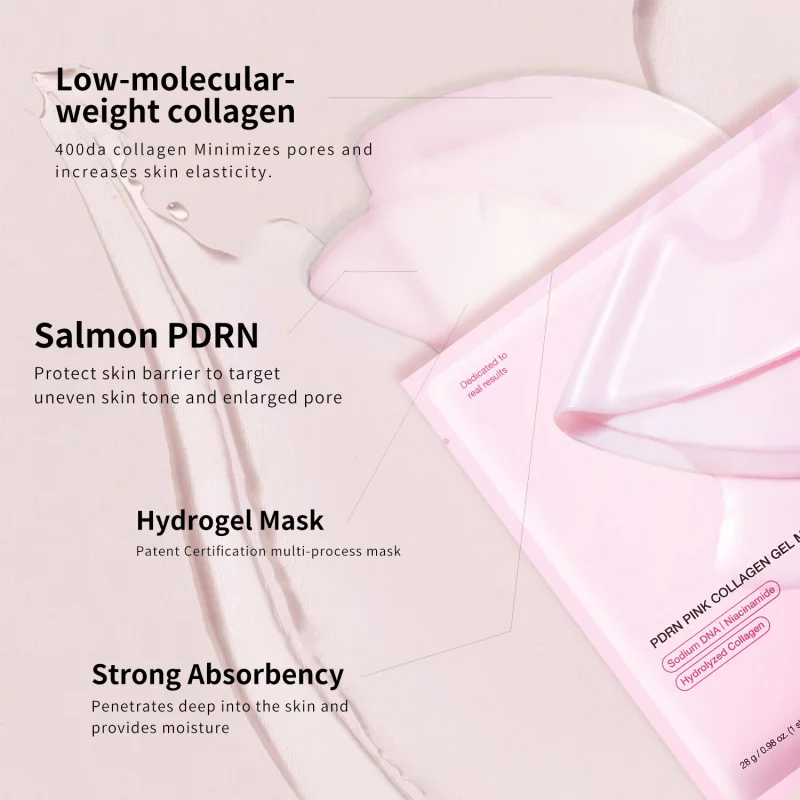 Pink Collagen Jelly Split Mask For Hydrating Firming And Skin Brightening Moisturizing Gel Sheet Mask