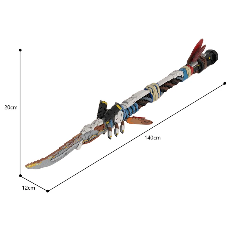 BuildMoc Horizon Champion\'s Spear Building Block Set Forbidden West Aloy Weaponed Arms Bricks Toy For Children Kid Birthday Gift