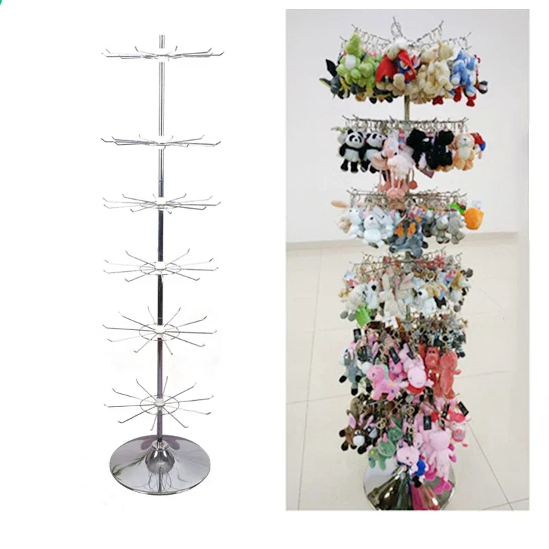 Silver Metal Rotating Moving Shelf for Jewelry Earring Holder Hat Socks Underwear Snack Doll Display Shelf Racks Stand Cases