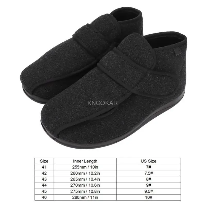 Diabetic Thumb Eversion Deformation Flat Shoes Anti-Skid Shock-Absorbing Adjustable Fat Feet Flat Shoes Men Postoperative Care