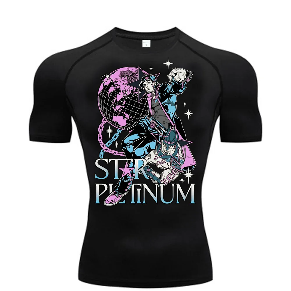 Jojo Bizarre Adventure Compression Vintage Washed  shirt teen graphic Gothic Vintage 2000s women University Pop Culture