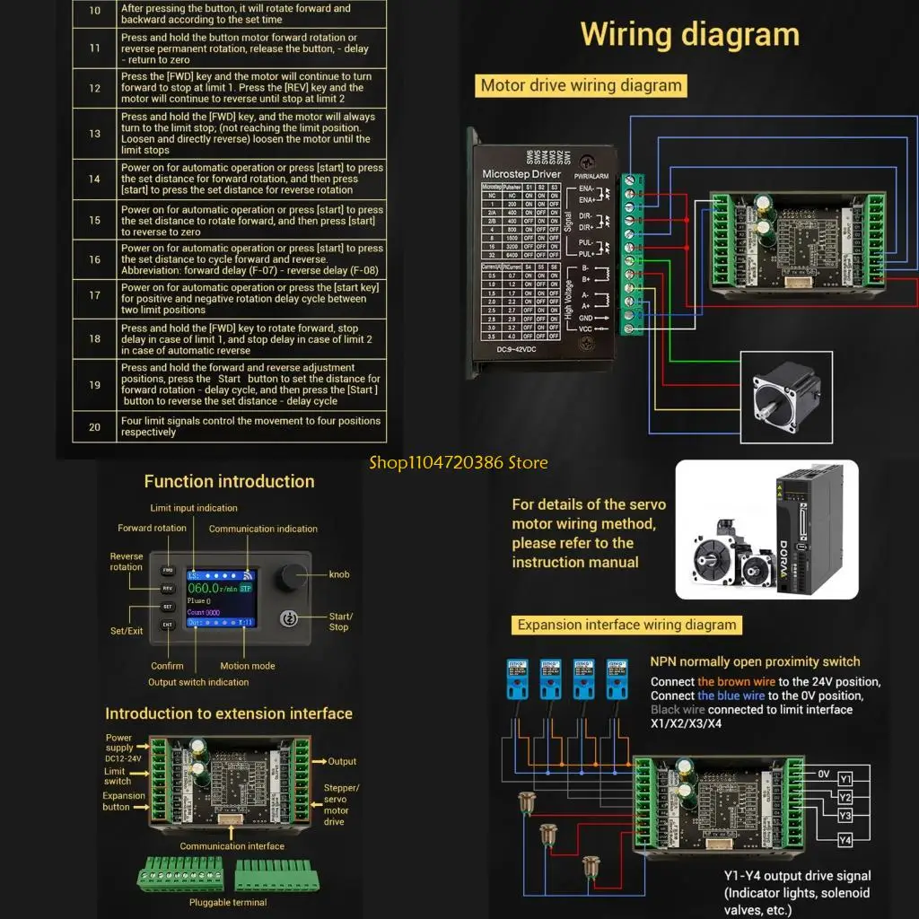 K0EA Automation Equipment Stepper Servo Motor Controller With 4 Output Port 3 Expansion For Motorized Systems