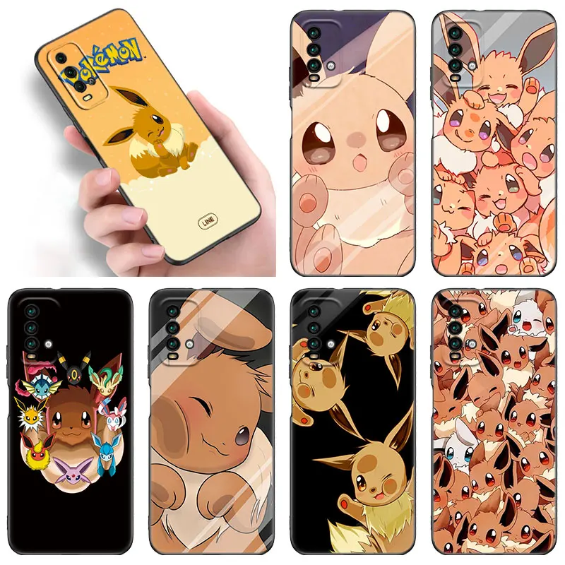 Eevee Pokemon Black Phone Case For funda Xiaomi Redmi Note 12 11 11S 11T 10 10T 5G 10S 9S 9 8T Pro 11A A1 Plus Silicone Cover