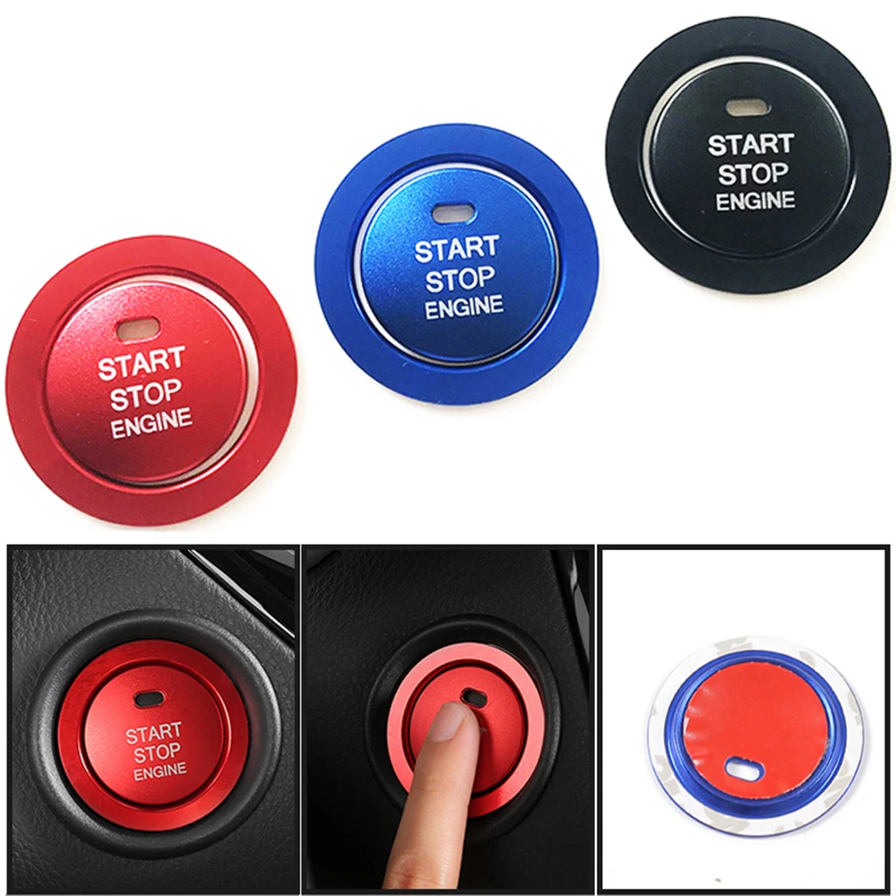 Car Styling Accessories Start Stop Engine Covers Button Stickers Case For Toyota Corolla Camry Rav4 Yaris C HR Prius Rings